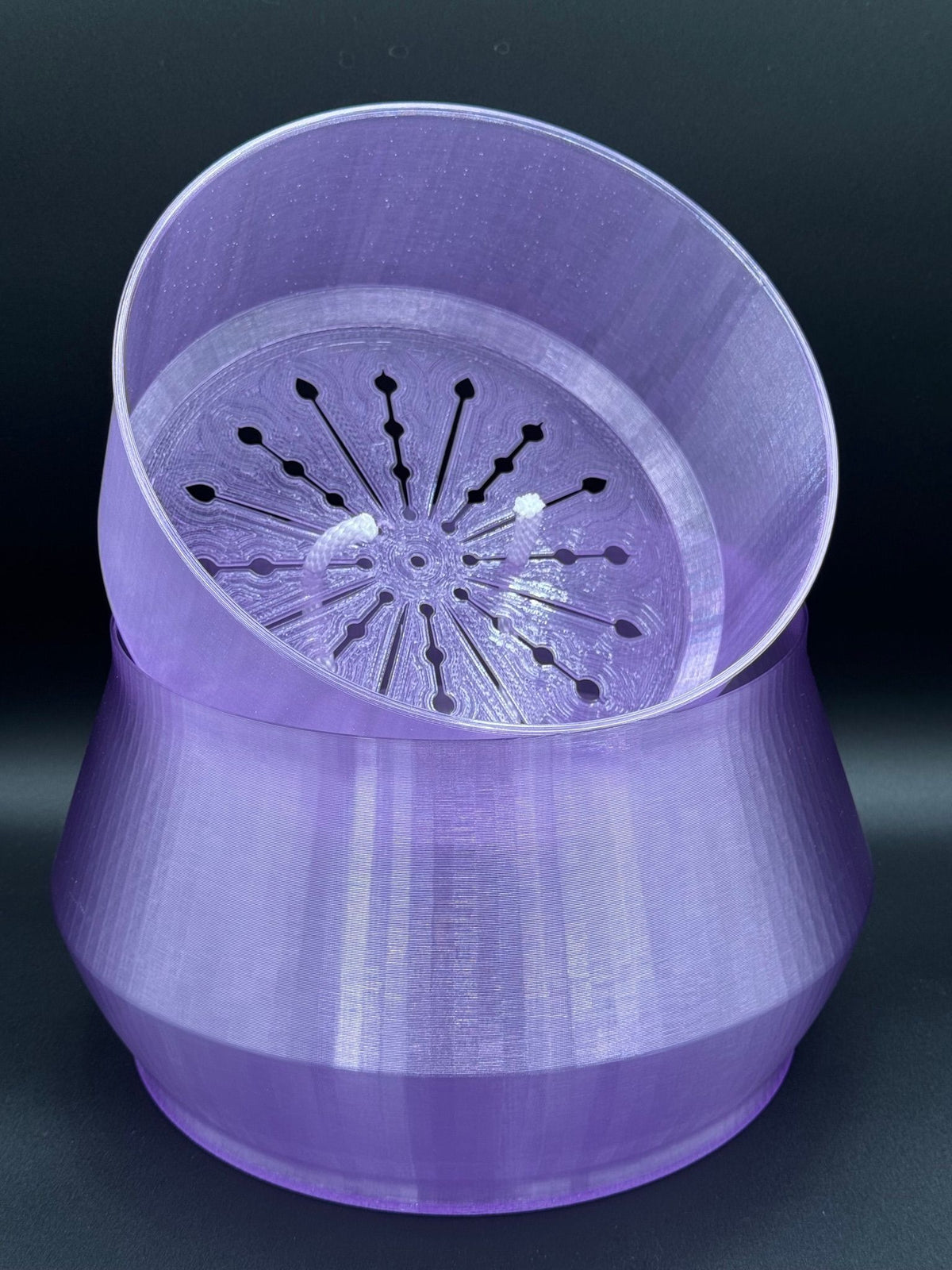 8" fully 3D-printed PETG two-part self-watering planter kit – Amethyst