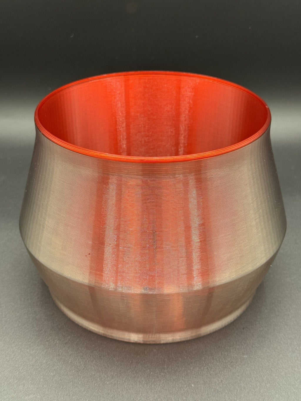 6" fully 3D-printed PETG two-part self-watering planter kit – Smoke/Blazing Red