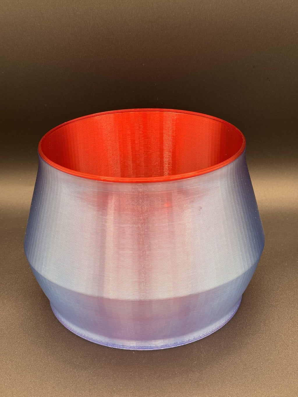 6" fully 3D-printed PETG two-part self-watering planter kit – Crystal Blue/Blazing Red