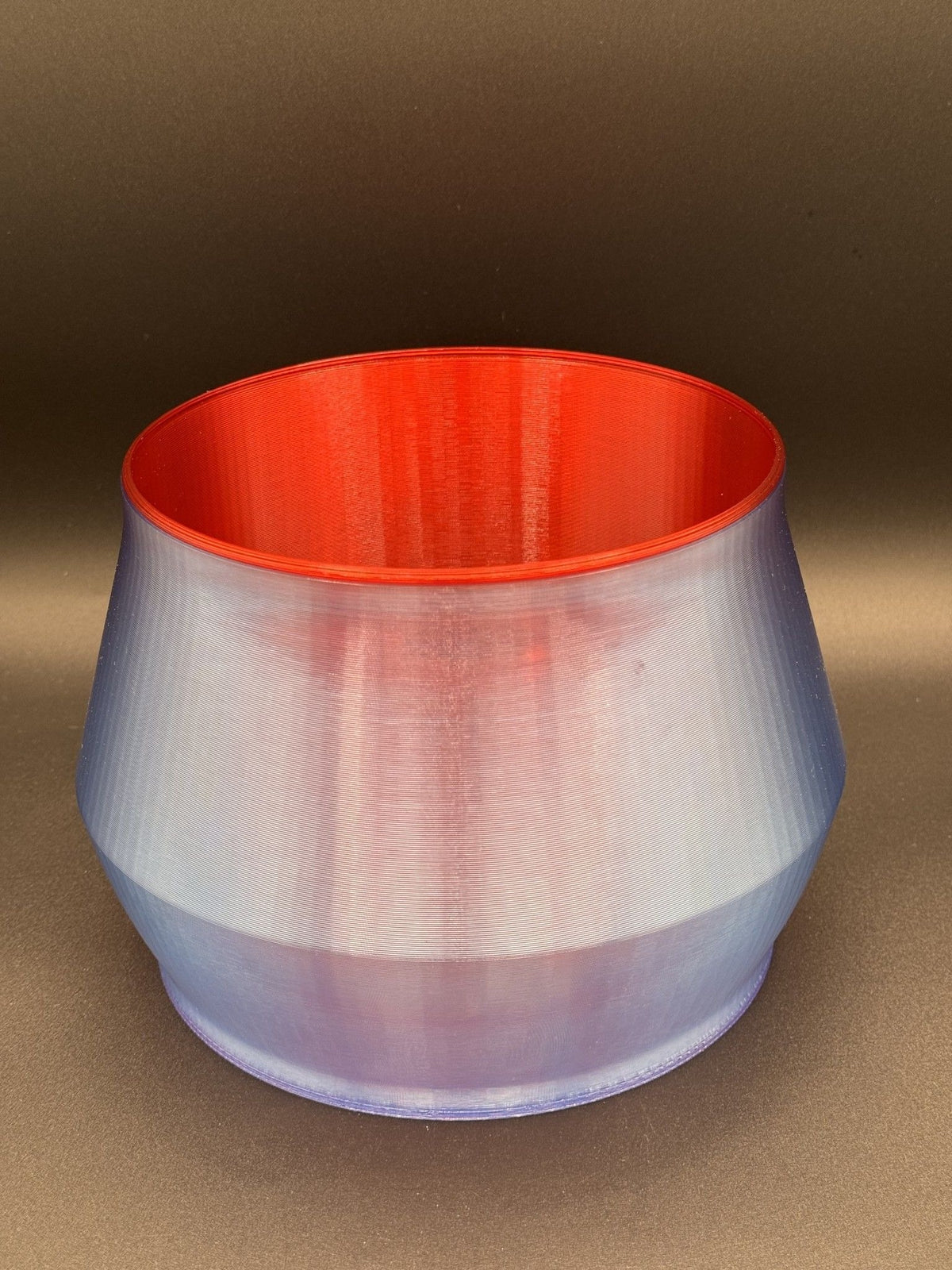 6" fully 3D-printed PETG two-part self-watering planter kit – Crystal Blue/Blazing Red
