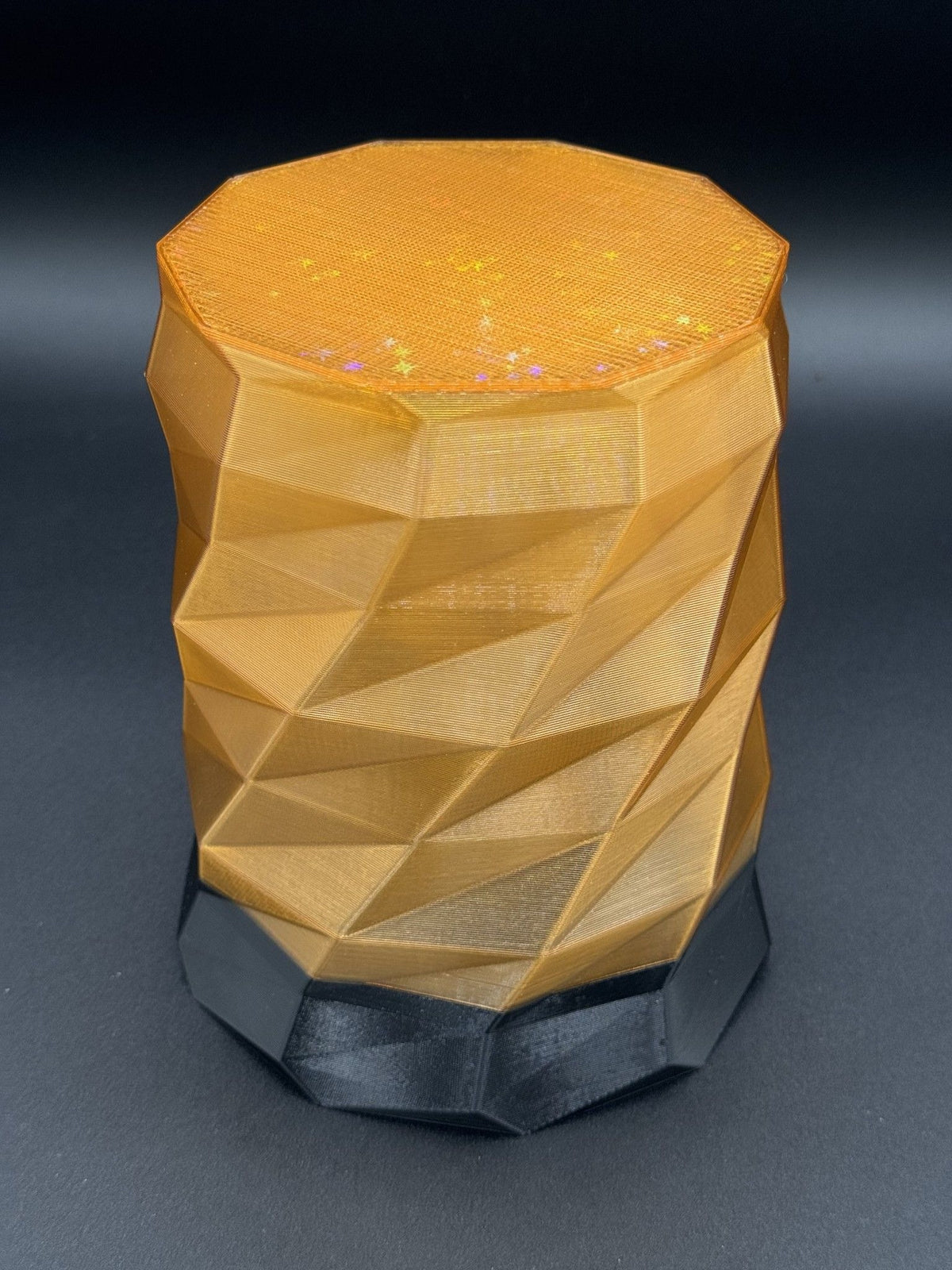 4" semi-hydro self-watering kit with 3D-printed PETG Geo Twist cover planter – Gold-Black