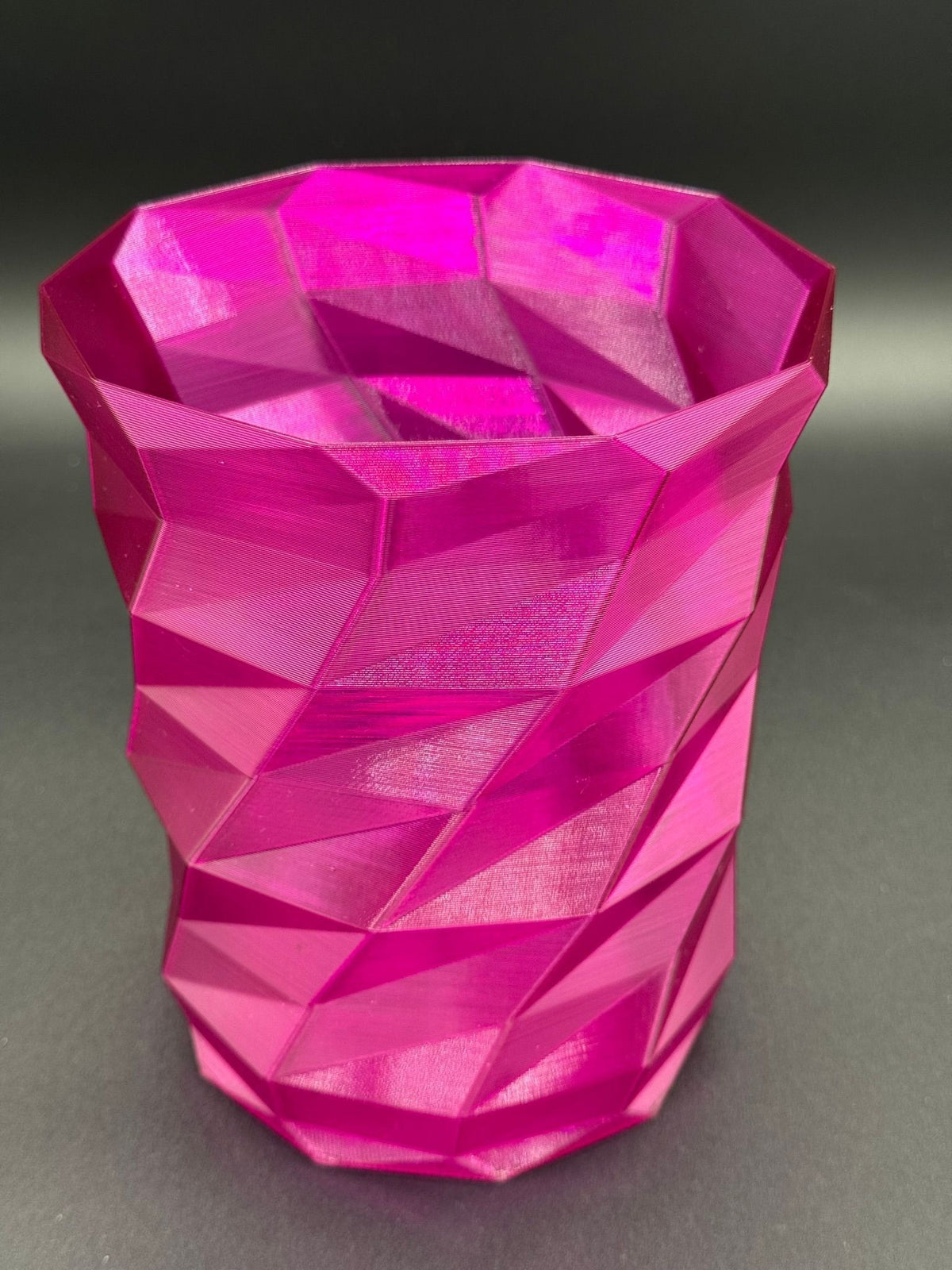 4" semi-hydro self-watering kit with 3D-printed PETG Geo Twist cover planter – Fuchsia