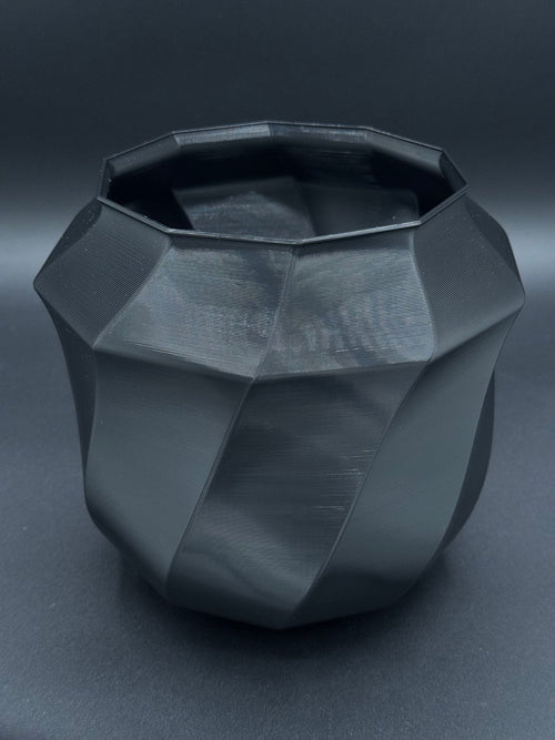 4" semi-hydro self-watering kit with 3D-printed PETG Grand Deco cover planter – Piano Black