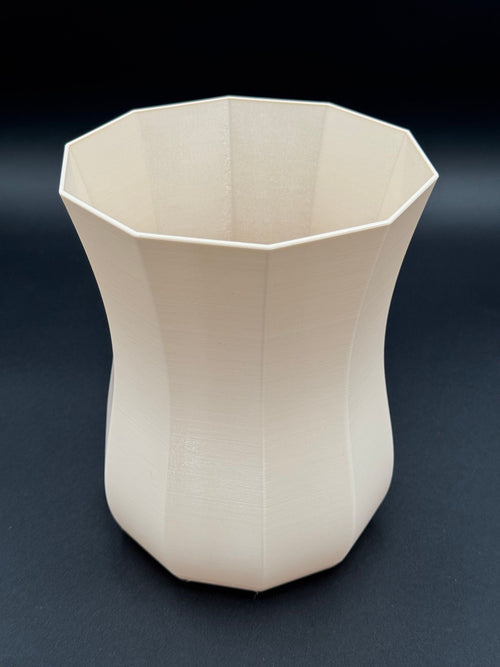 4" semi-hydro self-watering kit with 3D-printed PETG Decagon cover planter – Vanilla Cream