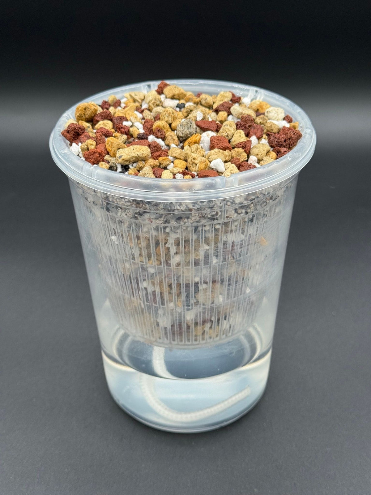 4" semi-hydro self-watering kit with 3D-printed PETG Textured cover planter – Tiles / Marble