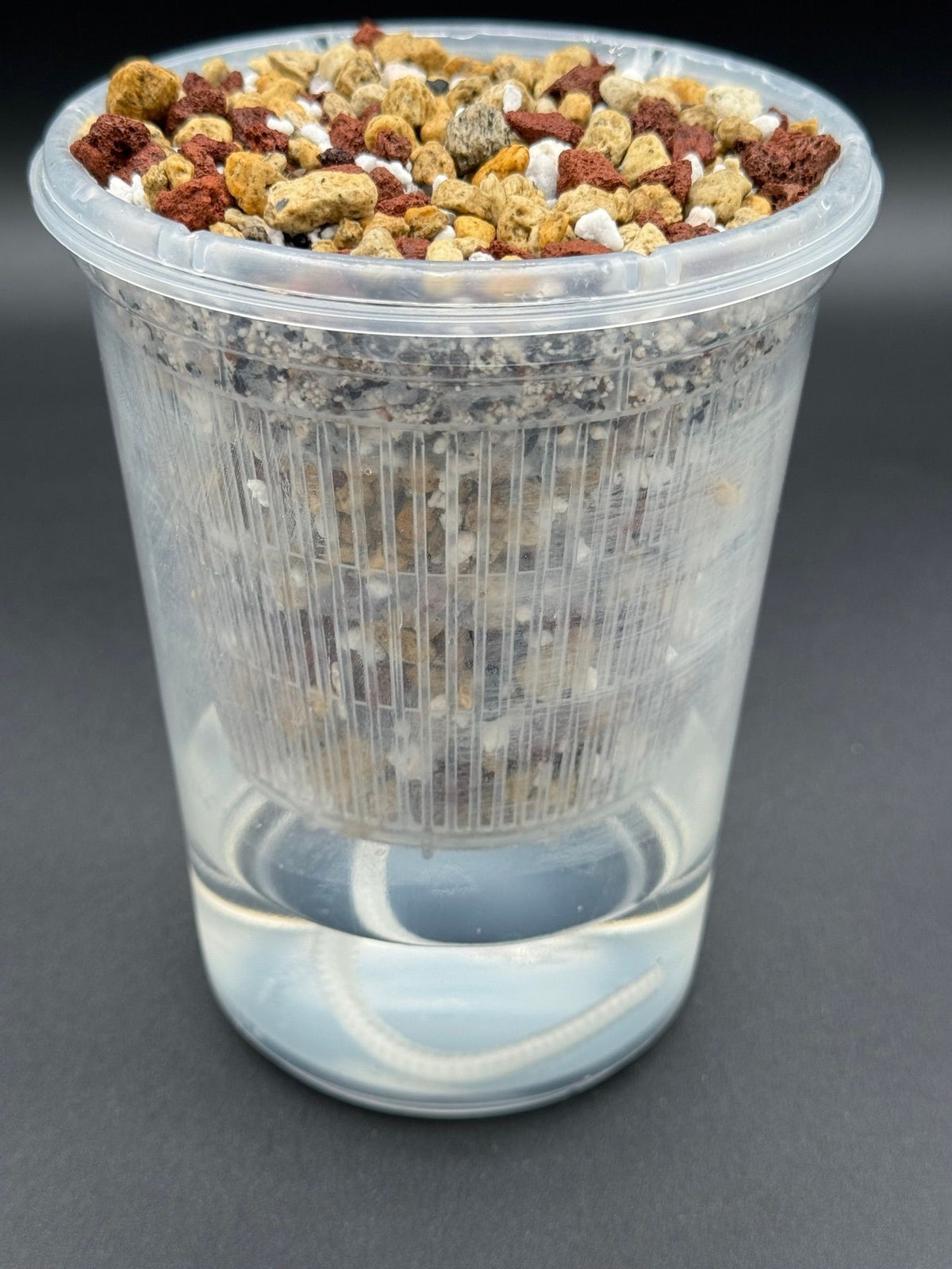 4" semi-hydro self-watering kit with 3D-printed PETG Textured cover planter – Stone / Marble