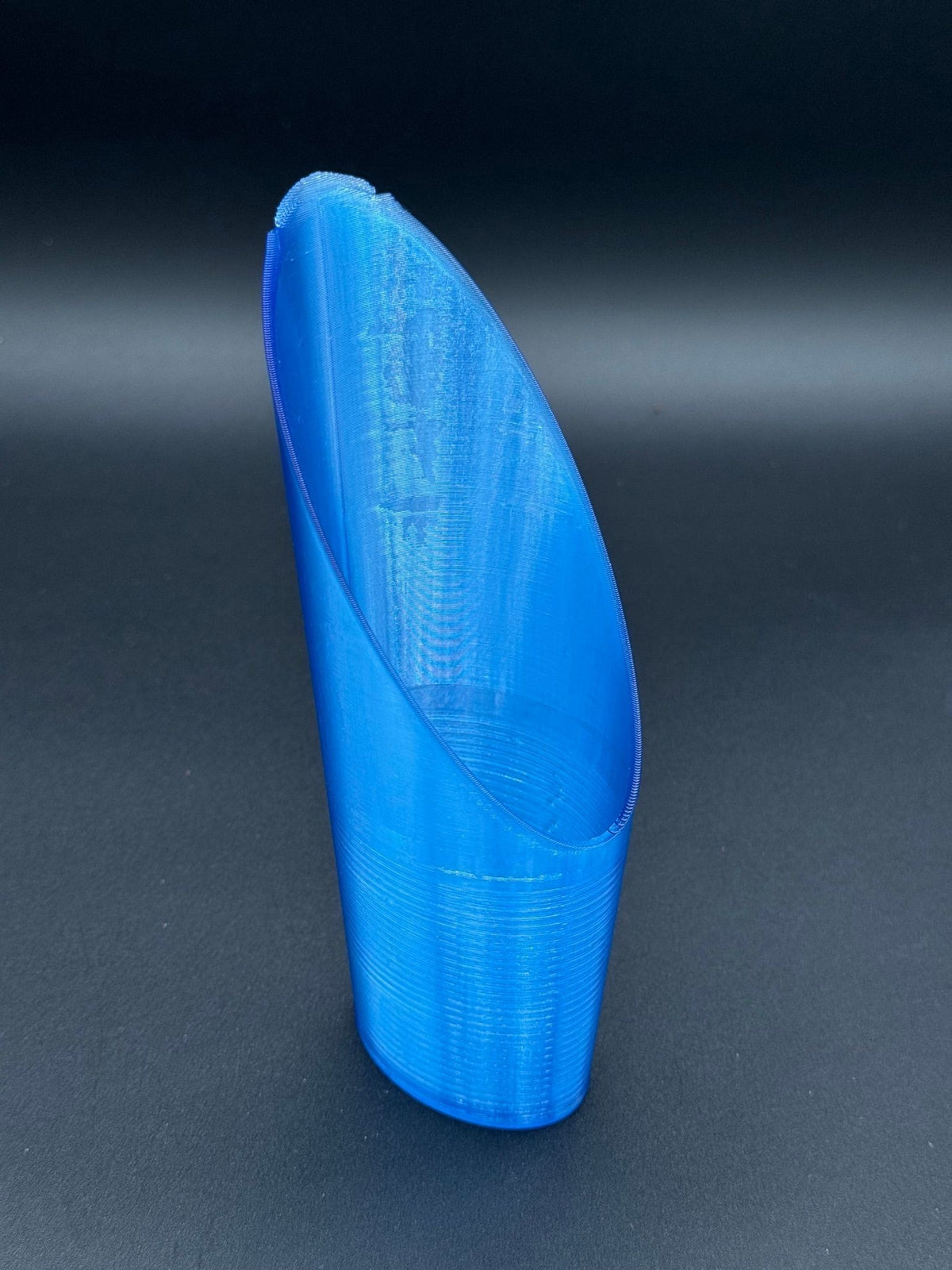 3D-printed PETG soil and media scoop – Crystal Blue