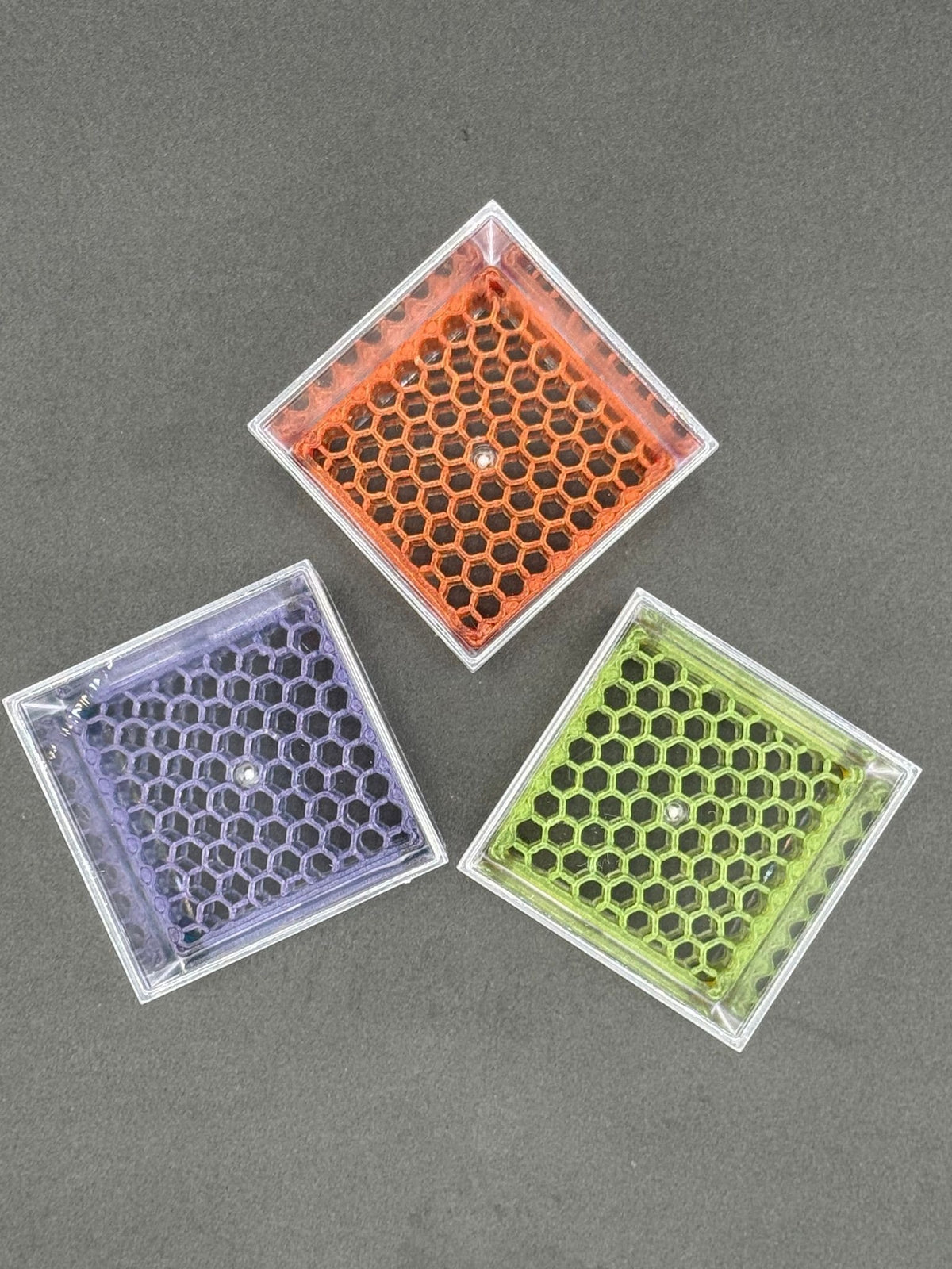 Corm Condo: 2" clear acrylic cube with lid and printed honeycomb riser – Single